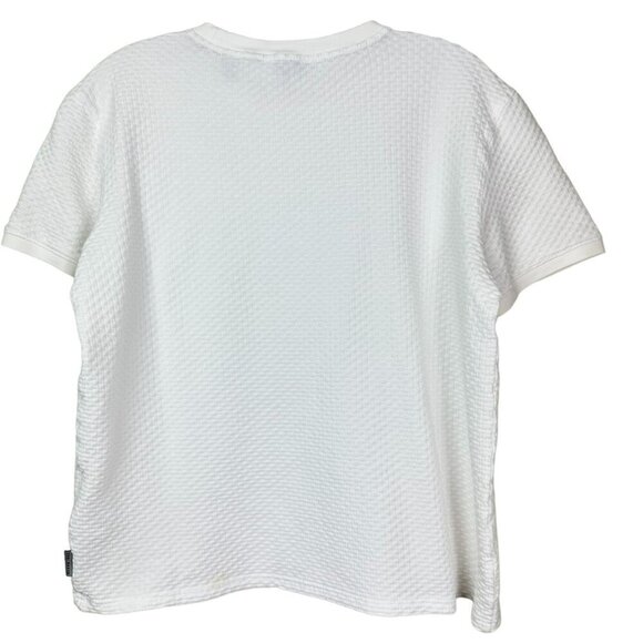 Ted Baker‎ Men's White Basketweave Crewneck Shirt Size 3 - Picture 7 of 11